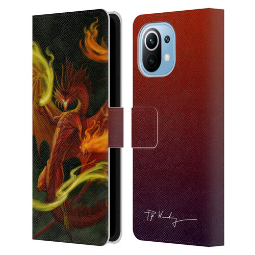 Piya Wannachaiwong Dragons Of Fire Magical Leather Book Wallet Case Cover For Xiaomi Mi 11