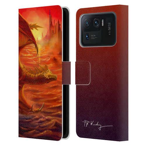 Piya Wannachaiwong Dragons Of Fire Lakeside Leather Book Wallet Case Cover For Xiaomi Mi 11 Ultra