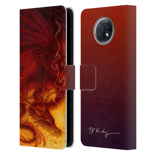 Piya Wannachaiwong Dragons Of Fire Treasure Leather Book Wallet Case Cover For Xiaomi Redmi Note 9T 5G