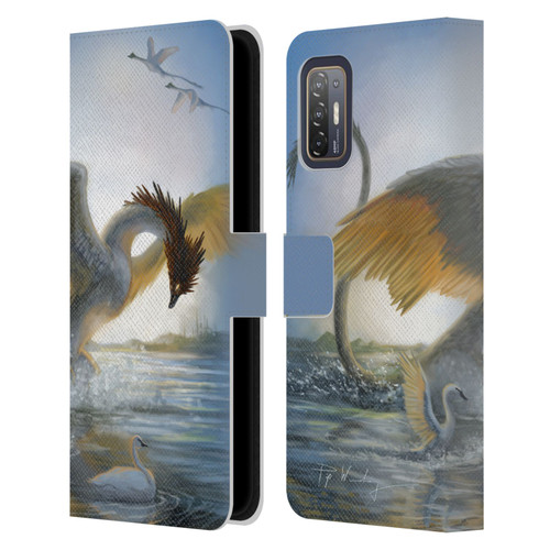 Piya Wannachaiwong Dragons Of Sea And Storms Swan Dragon Leather Book Wallet Case Cover For HTC Desire 21 Pro 5G