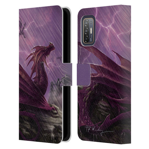 Piya Wannachaiwong Dragons Of Sea And Storms Thunderstorm Dragon Leather Book Wallet Case Cover For HTC Desire 21 Pro 5G