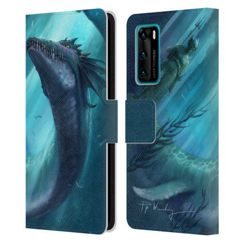 Piya Wannachaiwong Dragons Of Sea And Storms Dragon Of Atlantis Leather Book Wallet Case Cover For Huawei P40 5G