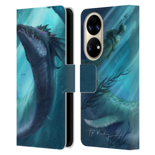 Piya Wannachaiwong Dragons Of Sea And Storms Dragon Of Atlantis Leather Book Wallet Case Cover For Huawei P50