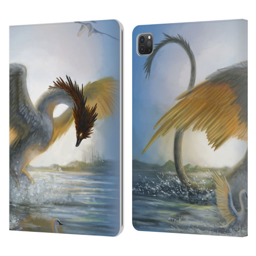 Piya Wannachaiwong Dragons Of Sea And Storms Swan Dragon Leather Book Wallet Case Cover For Apple iPad Pro 11 2020 / 2021 / 2022