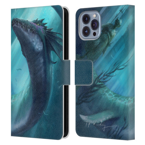 Piya Wannachaiwong Dragons Of Sea And Storms Dragon Of Atlantis Leather Book Wallet Case Cover For Apple iPhone 14