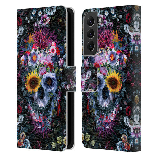 Riza Peker Skulls 9 Skull Leather Book Wallet Case Cover For Samsung Galaxy S22+ 5G