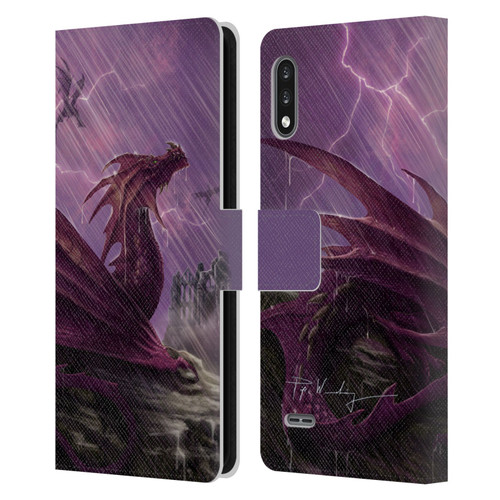 Piya Wannachaiwong Dragons Of Sea And Storms Thunderstorm Dragon Leather Book Wallet Case Cover For LG K22