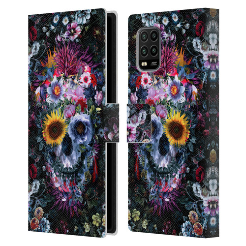 Riza Peker Skulls 9 Skull Leather Book Wallet Case Cover For Xiaomi Mi 10 Lite 5G