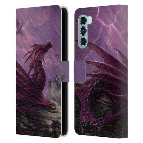 Piya Wannachaiwong Dragons Of Sea And Storms Thunderstorm Dragon Leather Book Wallet Case Cover For Motorola Edge S30 / Moto G200 5G