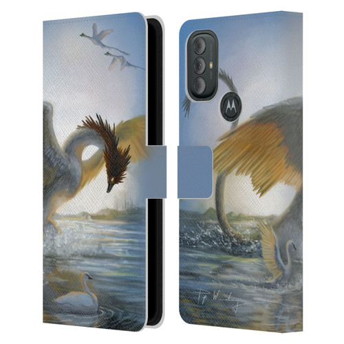 Piya Wannachaiwong Dragons Of Sea And Storms Swan Dragon Leather Book Wallet Case Cover For Motorola Moto G10 / Moto G20 / Moto G30