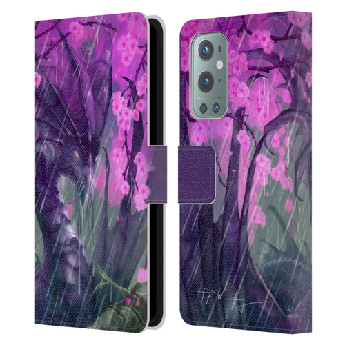 Piya Wannachaiwong Dragons Of Sea And Storms Spring Rain Dragon Leather Book Wallet Case Cover For OnePlus 9