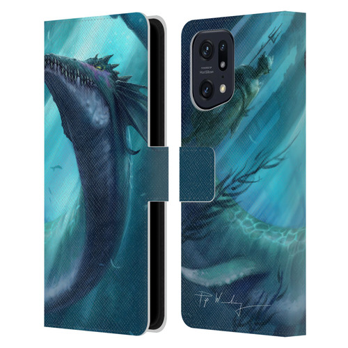 Piya Wannachaiwong Dragons Of Sea And Storms Dragon Of Atlantis Leather Book Wallet Case Cover For OPPO Find X5