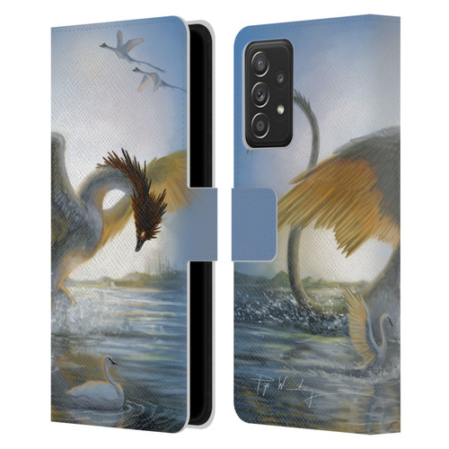 Piya Wannachaiwong Dragons Of Sea And Storms Swan Dragon Leather Book Wallet Case Cover For Samsung Galaxy A53 5G (2022)