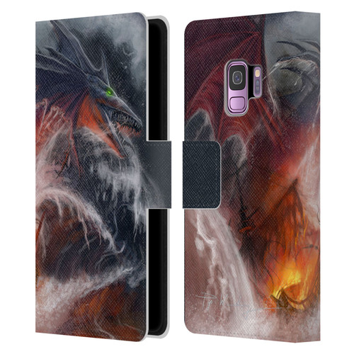Piya Wannachaiwong Dragons Of Sea And Storms Sea Fire Dragon Leather Book Wallet Case Cover For Samsung Galaxy S9