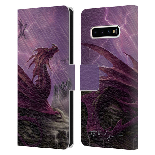 Piya Wannachaiwong Dragons Of Sea And Storms Thunderstorm Dragon Leather Book Wallet Case Cover For Samsung Galaxy S10+ / S10 Plus