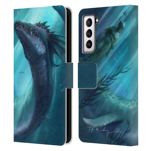 Piya Wannachaiwong Dragons Of Sea And Storms Dragon Of Atlantis Leather Book Wallet Case Cover For Samsung Galaxy S21 5G