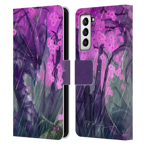 Piya Wannachaiwong Dragons Of Sea And Storms Spring Rain Dragon Leather Book Wallet Case Cover For Samsung Galaxy S21 5G