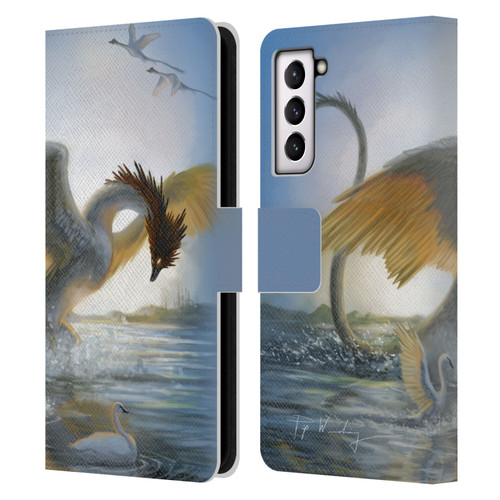 Piya Wannachaiwong Dragons Of Sea And Storms Swan Dragon Leather Book Wallet Case Cover For Samsung Galaxy S21 5G