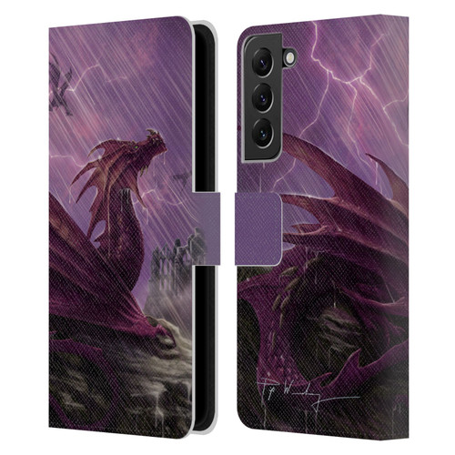 Piya Wannachaiwong Dragons Of Sea And Storms Thunderstorm Dragon Leather Book Wallet Case Cover For Samsung Galaxy S22+ 5G
