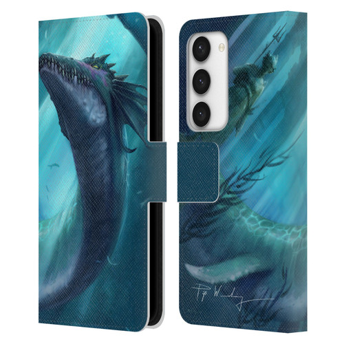 Piya Wannachaiwong Dragons Of Sea And Storms Dragon Of Atlantis Leather Book Wallet Case Cover For Samsung Galaxy S23 5G
