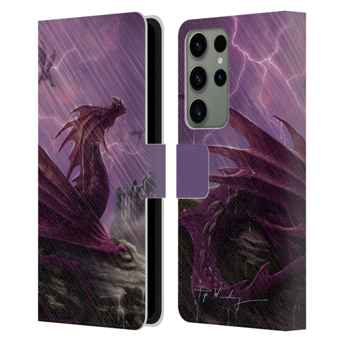 Piya Wannachaiwong Dragons Of Sea And Storms Thunderstorm Dragon Leather Book Wallet Case Cover For Samsung Galaxy S23 Ultra 5G