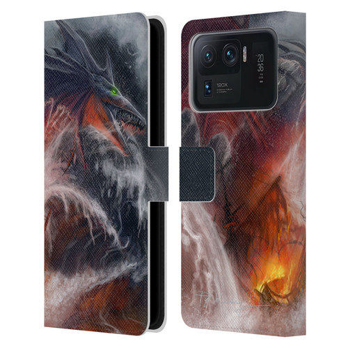 Piya Wannachaiwong Dragons Of Sea And Storms Sea Fire Dragon Leather Book Wallet Case Cover For Xiaomi Mi 11 Ultra