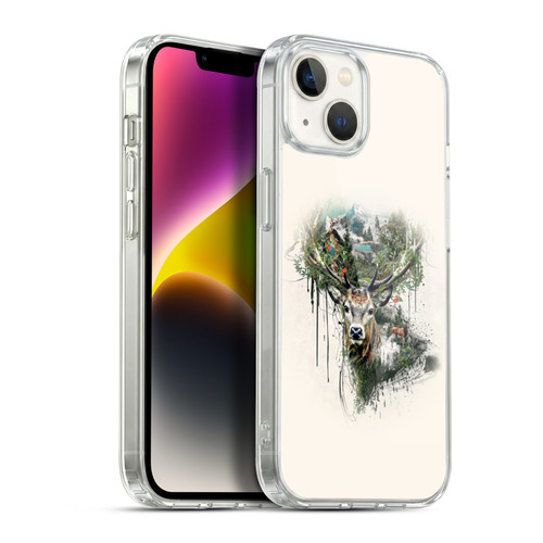 Riza Peker Animal Abstract Deer Wilderness Soft Gel Case for Apple iPhone 14 Plus & MagSafe