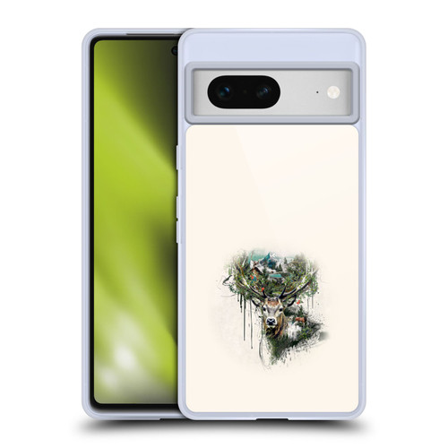 Riza Peker Animal Abstract Deer Wilderness Soft Gel Case for Google Pixel 7