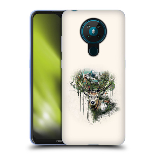 Riza Peker Animal Abstract Deer Wilderness Soft Gel Case for Nokia 5.3