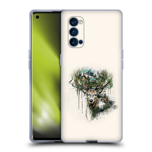 Riza Peker Animal Abstract Deer Wilderness Soft Gel Case for OPPO Reno 4 Pro 5G