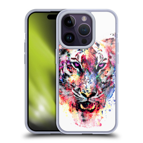 Riza Peker Animals Eye Of The Tiger Soft Gel Case for Apple iPhone 14 Pro