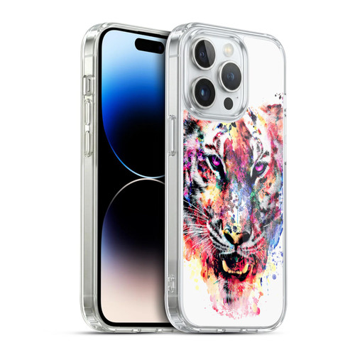 Riza Peker Animals Eye Of The Tiger Soft Gel Case for Apple iPhone 14 Pro