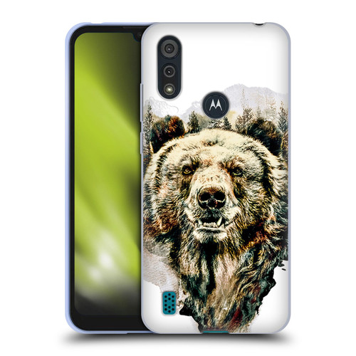 Riza Peker Animals Bear Soft Gel Case for Motorola Moto E6s (2020)
