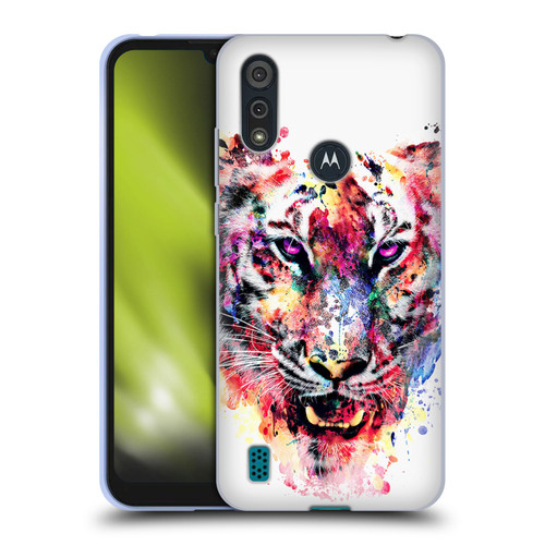 Riza Peker Animals Eye Of The Tiger Soft Gel Case for Motorola Moto E6s (2020)