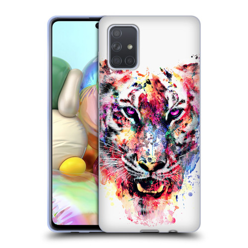 Riza Peker Animals Eye Of The Tiger Soft Gel Case for Samsung Galaxy A71 (2019)