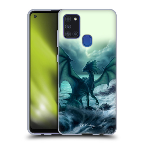 Piya Wannachaiwong Black Dragons Dark Waves Soft Gel Case for Samsung Galaxy A21s (2020)