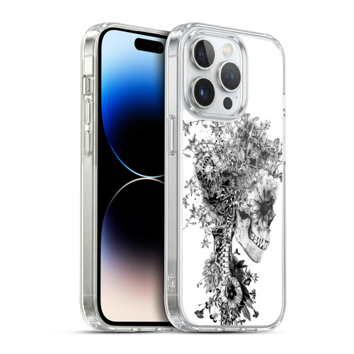 Riza Peker Skulls 6 Black And White Soft Gel Case for Apple iPhone 14 Pro & MagSafe