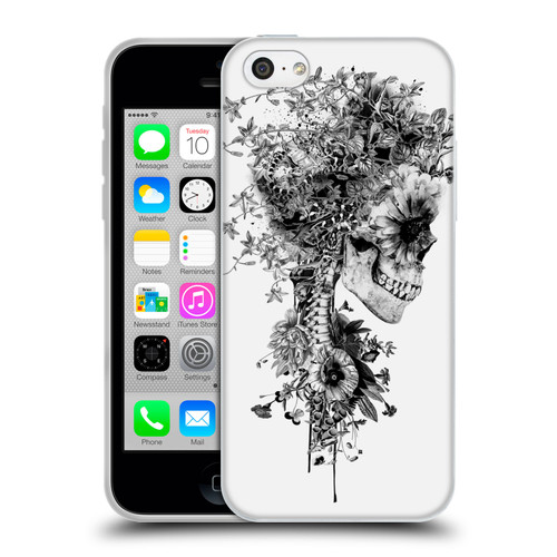 Riza Peker Skulls 6 Black And White Soft Gel Case for Apple iPhone 5c