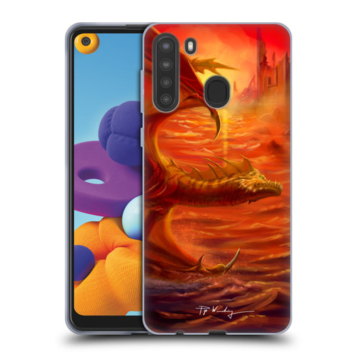 Piya Wannachaiwong Dragons Of Fire Lakeside Soft Gel Case for Samsung Galaxy A21 (2020)