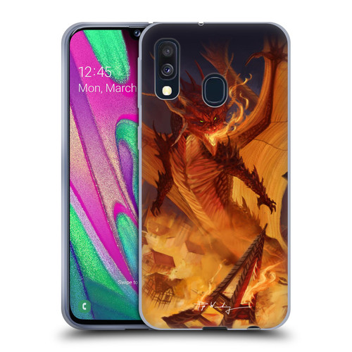 Piya Wannachaiwong Dragons Of Fire Dragonfire Soft Gel Case for Samsung Galaxy A40 (2019)