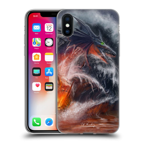 Piya Wannachaiwong Dragons Of Sea And Storms Sea Fire Dragon Soft Gel Case for Apple iPhone X / iPhone XS
