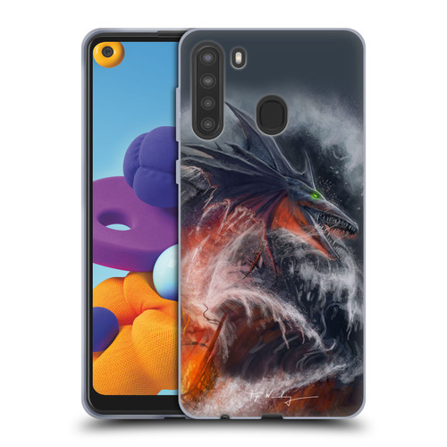 Piya Wannachaiwong Dragons Of Sea And Storms Sea Fire Dragon Soft Gel Case for Samsung Galaxy A21 (2020)