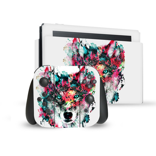 Riza Peker Art Mix Wolf Vinyl Sticker Skin Decal Cover for Nintendo Switch Bundle
