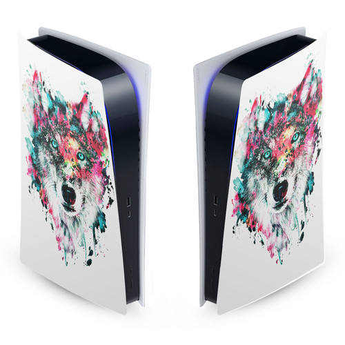 Riza Peker Art Mix Wolf Vinyl Sticker Skin Decal Cover for Sony PS5 Digital Edition Console