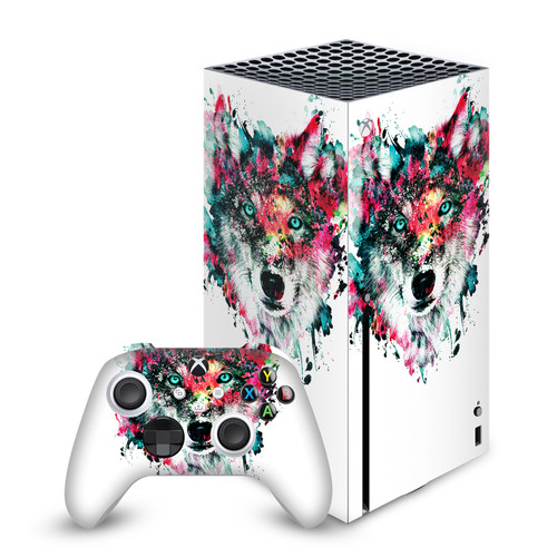 Riza Peker Art Mix Wolf Vinyl Sticker Skin Decal Cover for Microsoft Series X Console & Controller