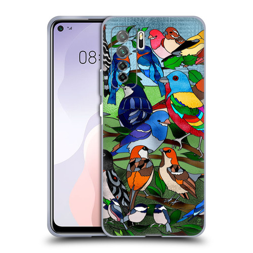 Suzan Lind Birds Stained Glass Soft Gel Case for Huawei Nova 7 SE/P40 Lite 5G