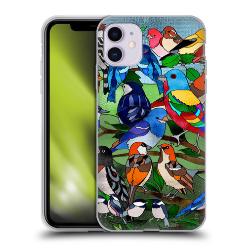 Suzan Lind Birds Stained Glass Soft Gel Case for Apple iPhone 11