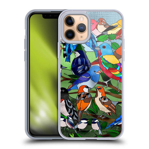 Suzan Lind Birds Stained Glass Soft Gel Case for Apple iPhone 11 Pro