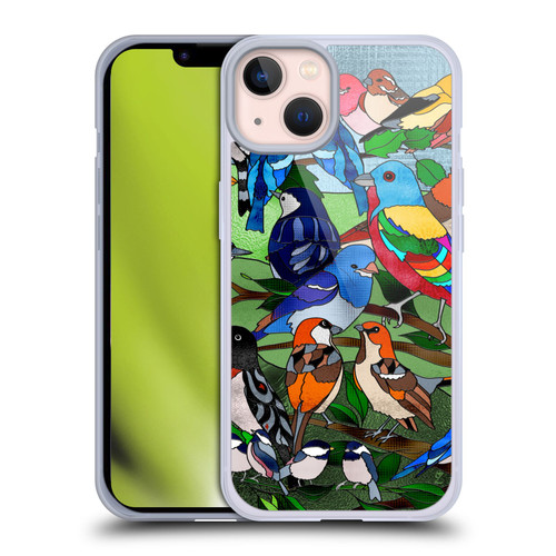 Suzan Lind Birds Stained Glass Soft Gel Case for Apple iPhone 13