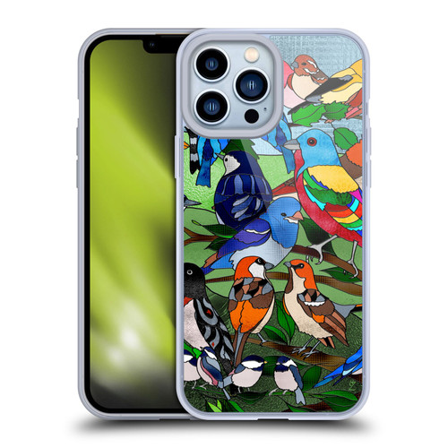 Suzan Lind Birds Stained Glass Soft Gel Case for Apple iPhone 13 Pro Max